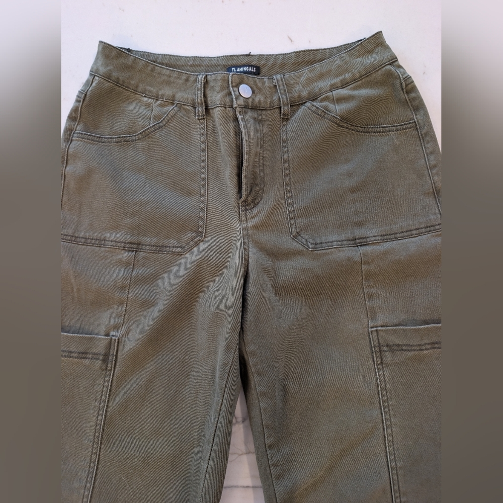 Women’s Olive Green Utility Jeans